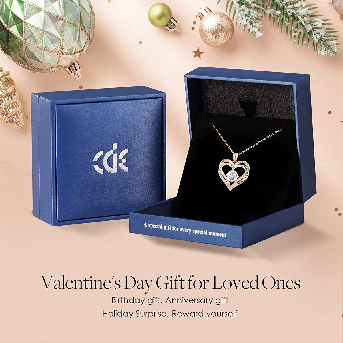 Forever Love Heart Pendant Necklaces for Women 925 Sterling Silver with Birthsto