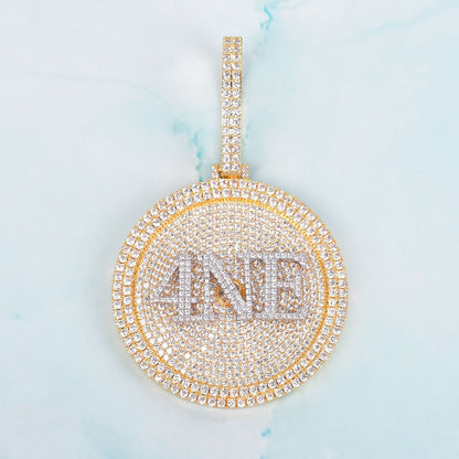 Custom Name Necklace for Men Real Gold Plated Hip Hop Jewelry Rotating Pendants