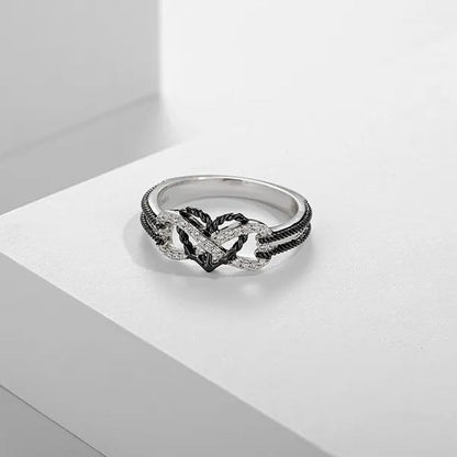 Delysia Kinghigh-Quality Exquisite Two-Color Rose Gold/Black Filled Ring Female