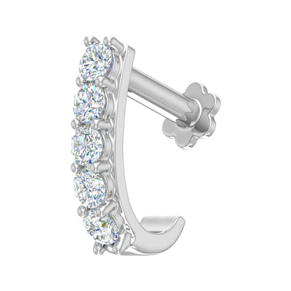 0.14 Carat Diamond Nose Pin in 18K White Gold