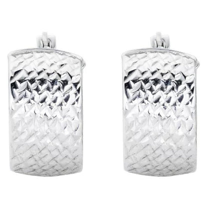 14K Gold Diamond-Cut Huggie Hoop Earrings, 9Mm X 10Mm