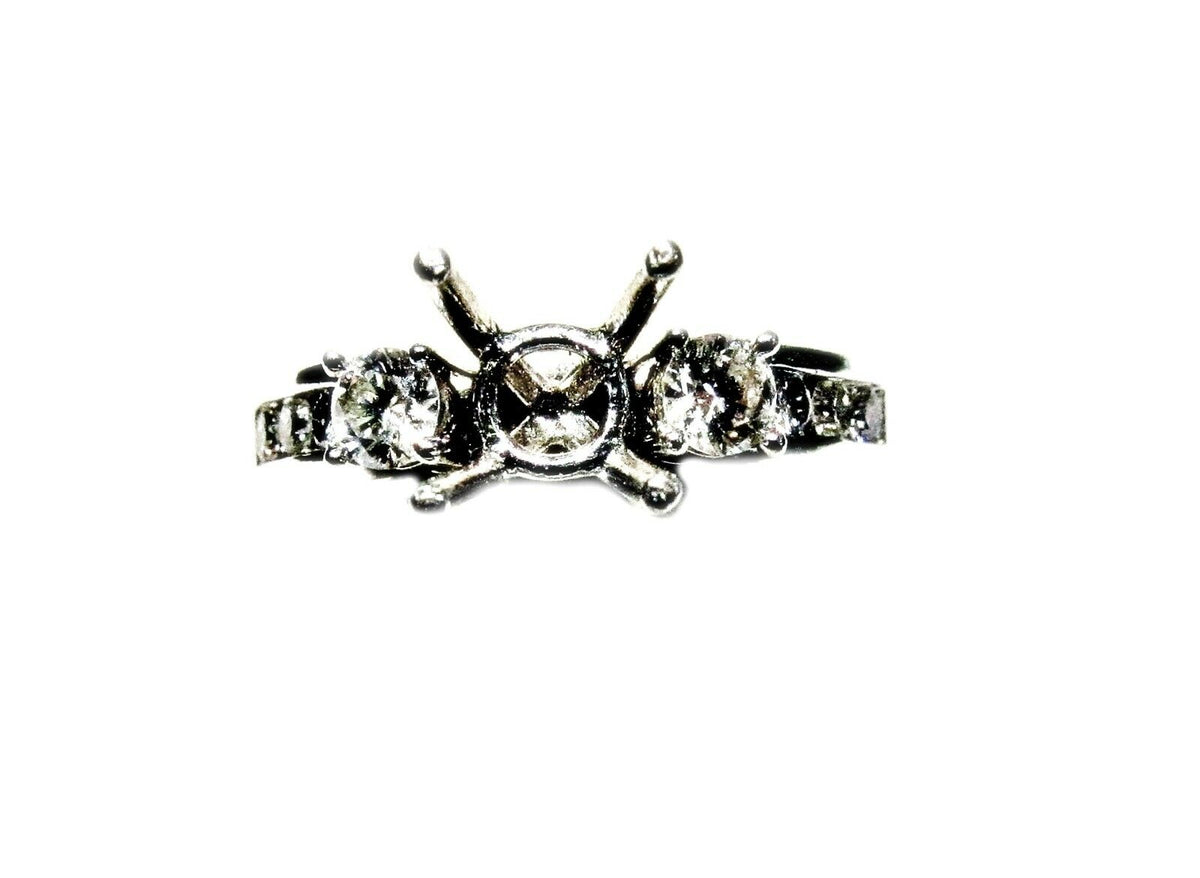 DIAMOND ROUND BRILLIANT SETTING ANTIQUE STYLE SETTING ENGAGEMENT SETTING