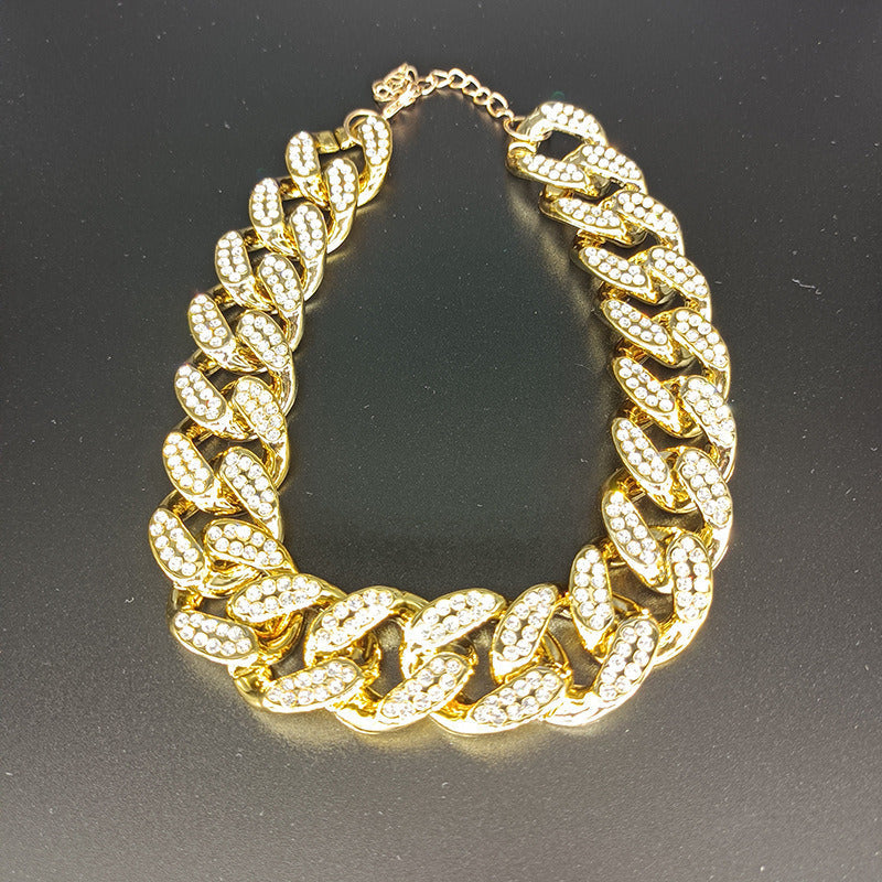 Pet Fashion Simple Diamond Gold Necklace
