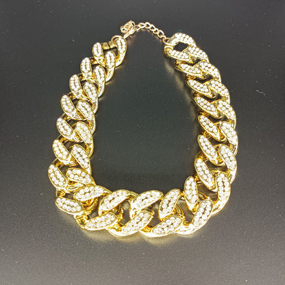 Pet Fashion Simple Diamond Gold Necklace