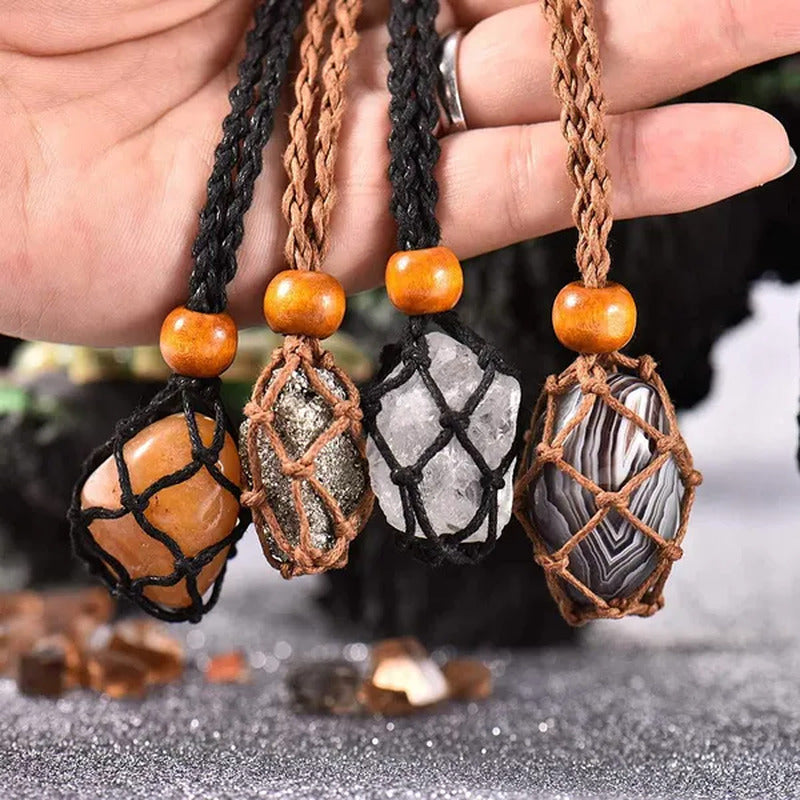 Necklace Hollow Stone Rack, Crystal Necklace Rope, Original Stone , Pendant Ston