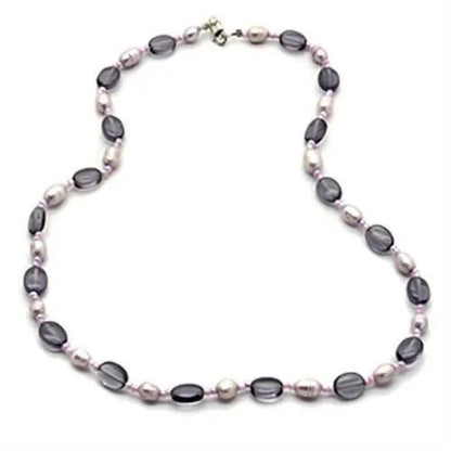 LOS066 - Silver 925 Sterling Silver Necklace with Synthetic Synthetic Glass in A