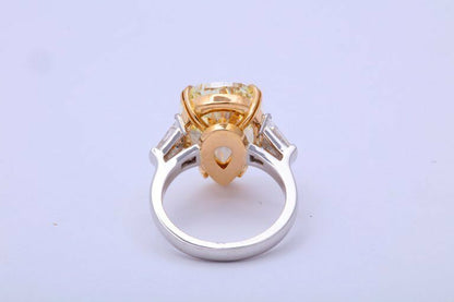 10 Carat Fancy Yellow Pear Shape Ring GIA Certified