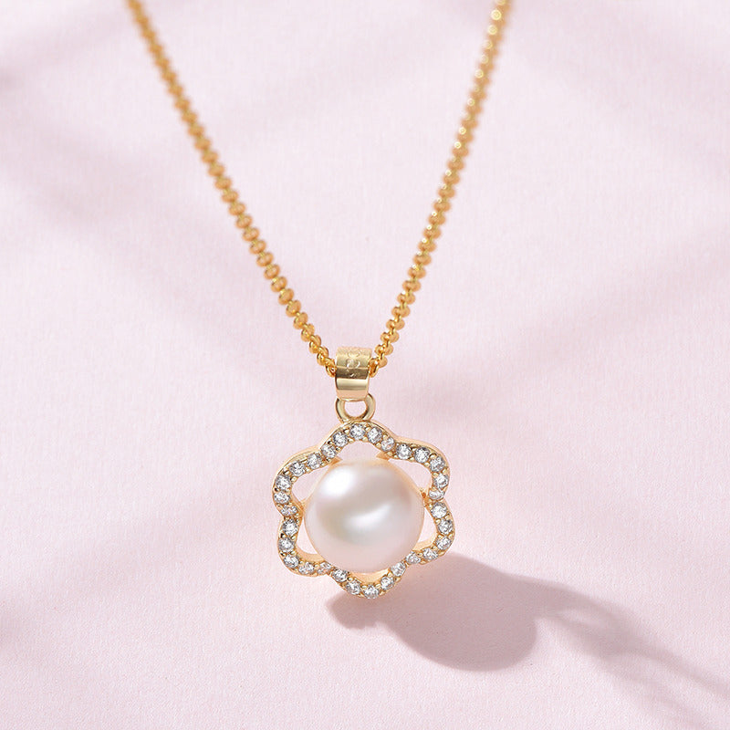 White Steamed Bun Shaped Freshwater Pearl Pendant
