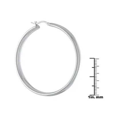 Sterling High Polished Wedding Band Style Hoops