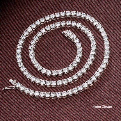 Solid Real 925 Sterling Silver 16/17/18/20/22/24 Inch Tennis Chain Choker