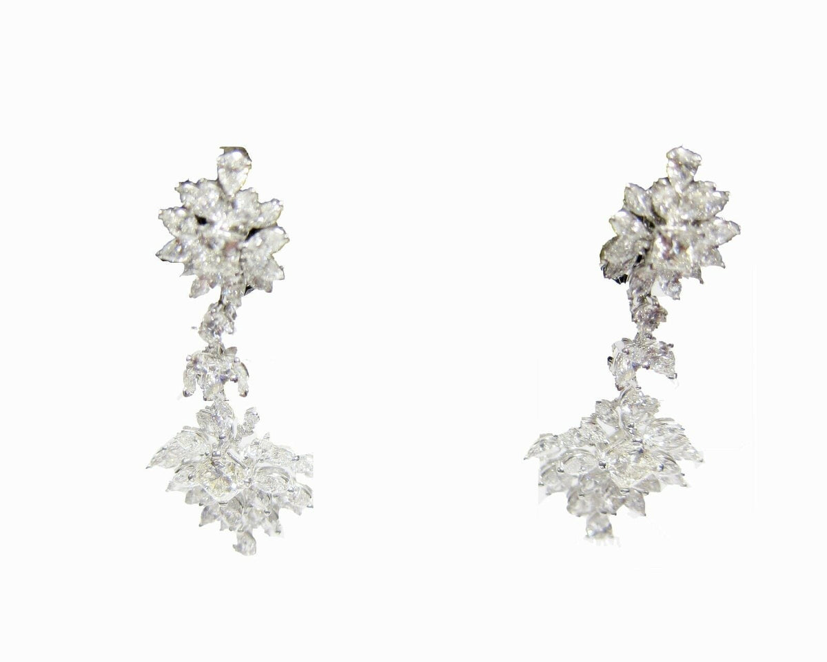 DIAMOND EARRING ROUND PRINCESS MARQUISE PEAR SHAPE DANGLE STYLE DIAMOND EARRING