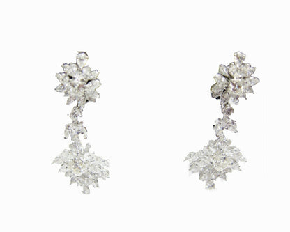 DIAMOND EARRING ROUND PRINCESS MARQUISE PEAR SHAPE DANGLE STYLE DIAMOND EARRING