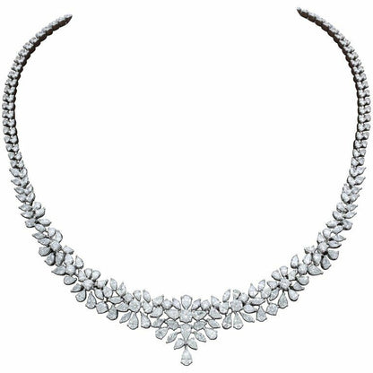 diamond necklace. 20.12 carats of round, pear and marquise shape diamonds 18 k