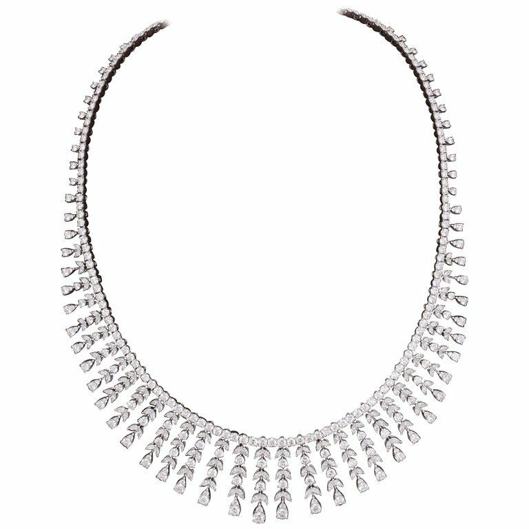 Over 20 Carat Diamond Drop Necklace  22.06 carats  18k white gold