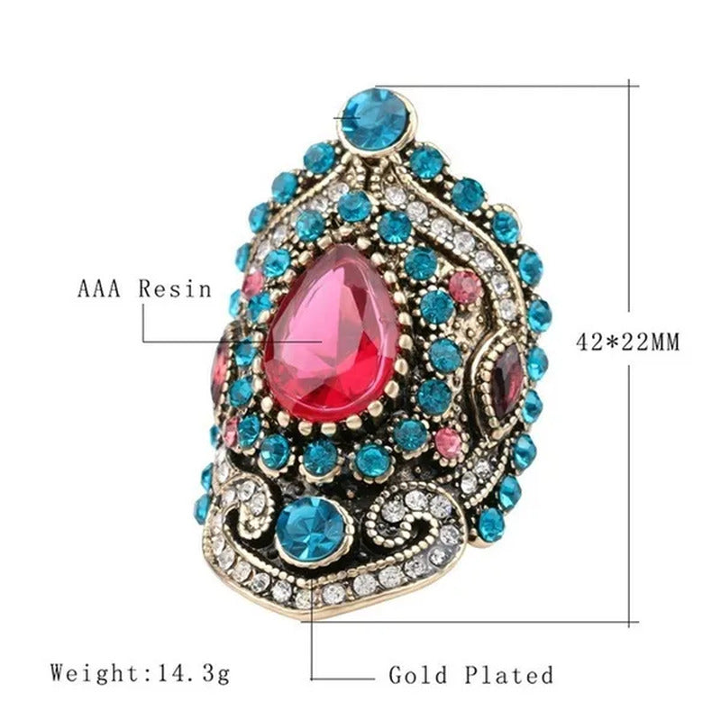 Bohemia Unique Diamond Crystal Jewelry Nightclub Gemstone Lady'S Ring