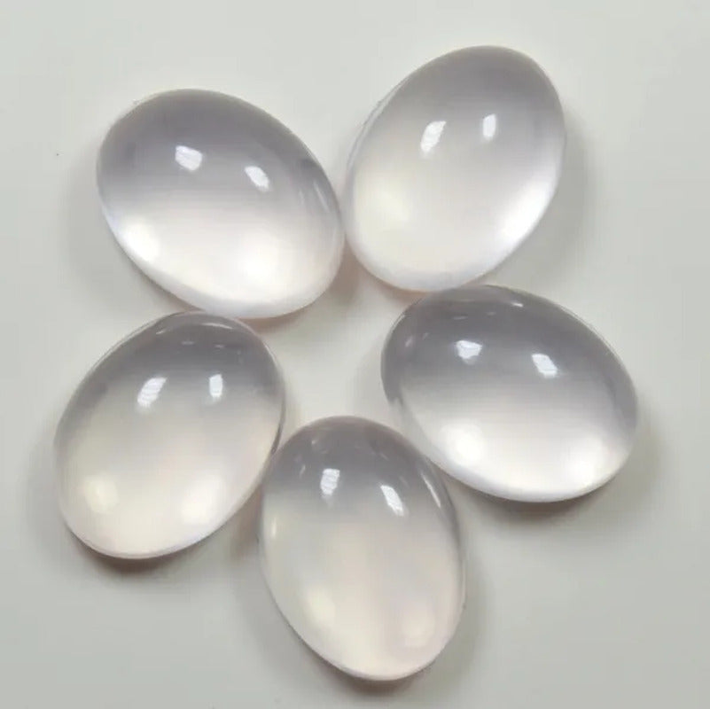 Original Rose Quartz Loose Gemstone Total 60 Carat 5 Pcs Lot Cabochon Oval Shape