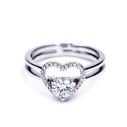 Heart-Shaped Diamond Creative Women'S Moissanite Ring