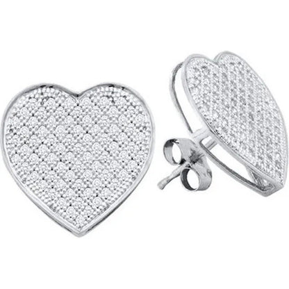 0.05Ctw Diamond Heart Earrings - 10KWG