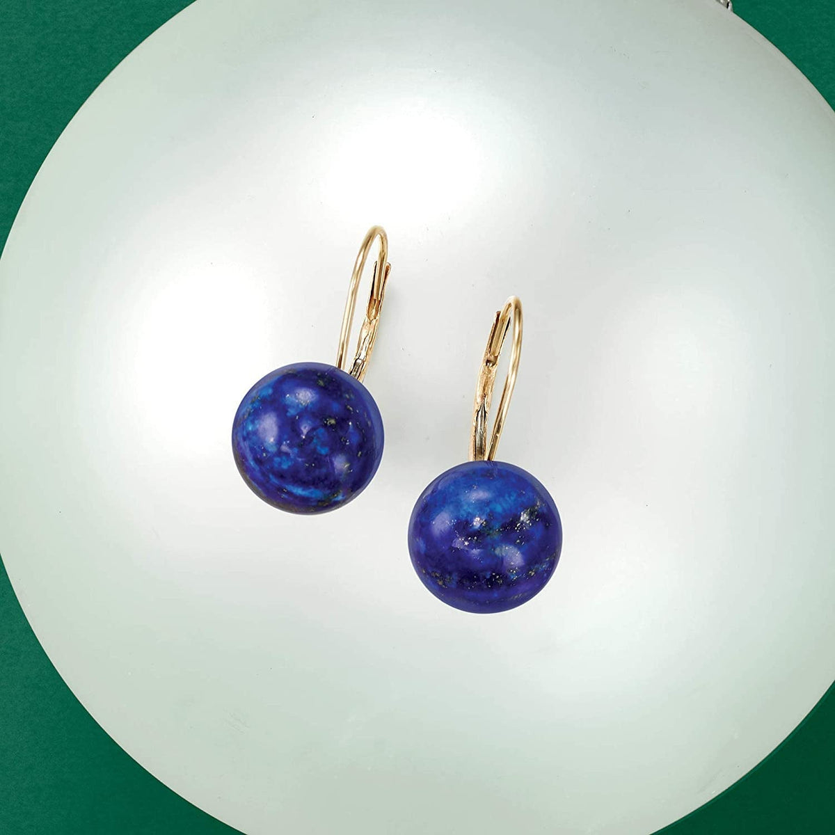 Lapis Earrings in 14Kt Yellow Gold