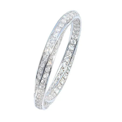 Amazing 925 Sterling Silve Jewelry for Women Diamond Band Fashion Fully Twisted
