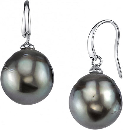 Genuine Baroque Black Tahitian South Sea Cultured Pearl Rosalind Earrings for Wo