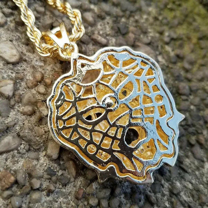 ICED Lab Diamonds Lion Head Pendant & 5Mm 30" Rope Chain Hip Hop Necklace