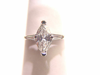 DIAMOND MARQUISE 10.80X5.20X3.00MM SET 2 TAPERED BAGUETTE SHAPE ENGAGEMENT RING