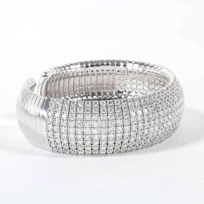 Classic Diamond Cuff Spring Bangle