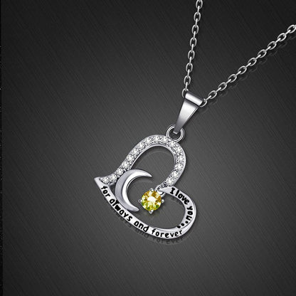 Birthday Gift for Women I Love You Dancing Birthstone Citrine Necklace  Gift for