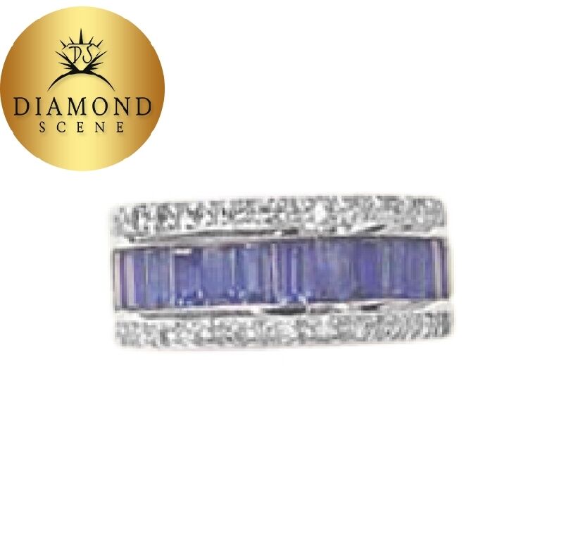 ROUND BRILLIANT DIAMOND 1.65 CT BAGUETTE SAPPHIRE 5.03 CT