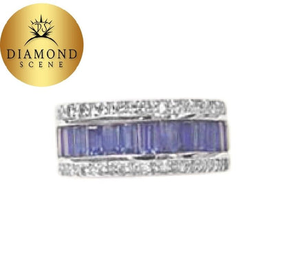 ROUND BRILLIANT DIAMOND 1.65 CT BAGUETTE SAPPHIRE 5.03 CT