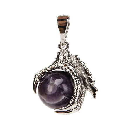 Natural Stone Dragon Claw Pendants for Necklace Pink Quartz Tiger Eye Lapis Lazu
