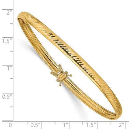 Primal Gold 14 Karat Yellow Gold Diamond-Cut Flexible Bangle