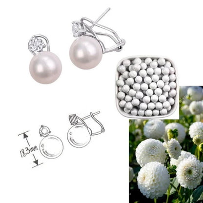 11-12 Mm White round Cultured Freshwater Pearl and White Topaz Clipback Earrings