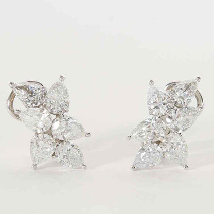 Classic Diamond Cluster Earrings