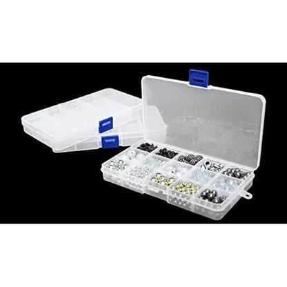 6-Pack Clear Plastic Jewelry Organizer Box with Adjustable Dividers for Bead, Na
