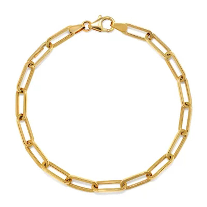 14K Italian Gold Small Link Paperclip Bracelet