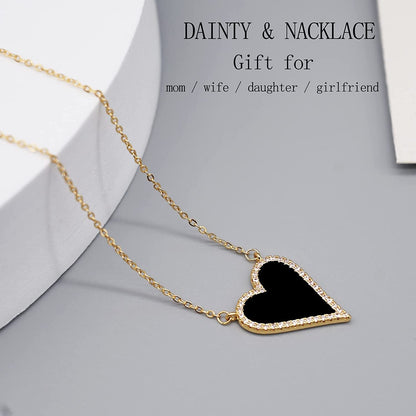 Heart Necklace for Women Girls Trendy Preppy Jewelry Gold Plated Love Heart Pend