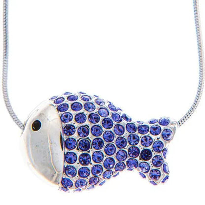 Rhodium Plated Necklace with Fish Design with a 16" Extendable Chain and High Qu