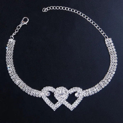 New Fashion Silver Gold Heart Ankle Bracelet for Occasion Women on the Leg Foot