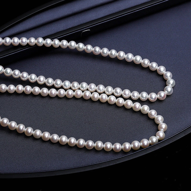 6-7Mm AAAA Quality Pearl Necklace in White Real Freshwater Cultured Perfect