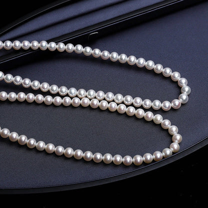 6-7Mm AAAA Quality Pearl Necklace in White Real Freshwater Cultured Perfect
