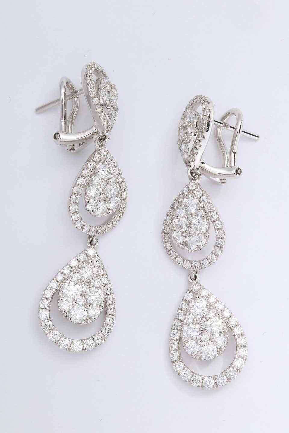 Diamond Dangle Drop Earrings