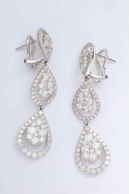 Diamond Dangle Drop Earrings