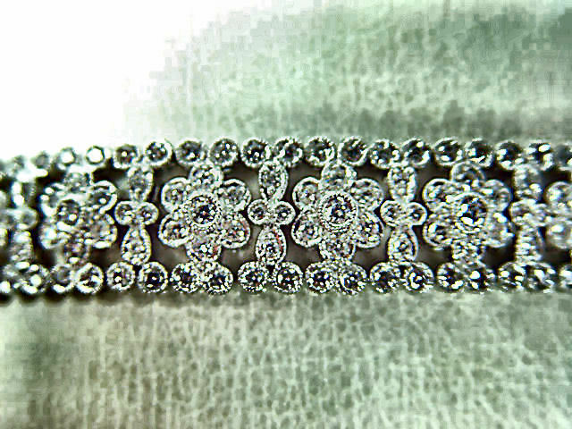 DIAMOND ROUND BR SHAPE FLUERETTE STYLE BRACELET 285 STONE DIAMOND BRACELET