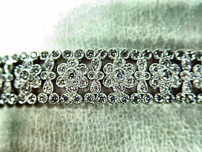 DIAMOND ROUND BR SHAPE FLUERETTE STYLE BRACELET 285 STONE DIAMOND BRACELET