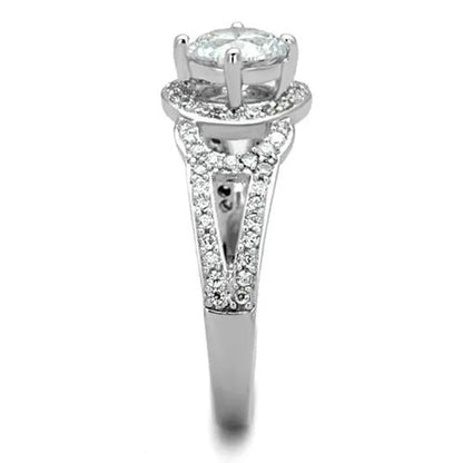 1.25 Ct round Cut Zirconia High Polished Stainless Steel Engagement Ring Size 5-
