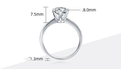 Silver Plated 18K Gold Smart 2.0 Carat Moissanite Ring