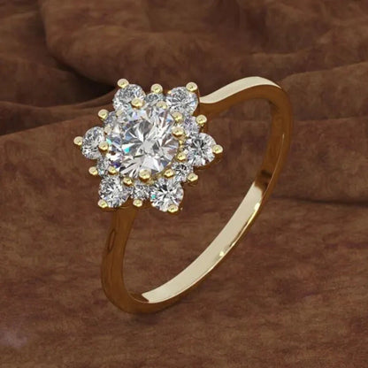Fashion Creative Diamond Snowflake Zircon Ring Women'S Luxury Engagement Wedding