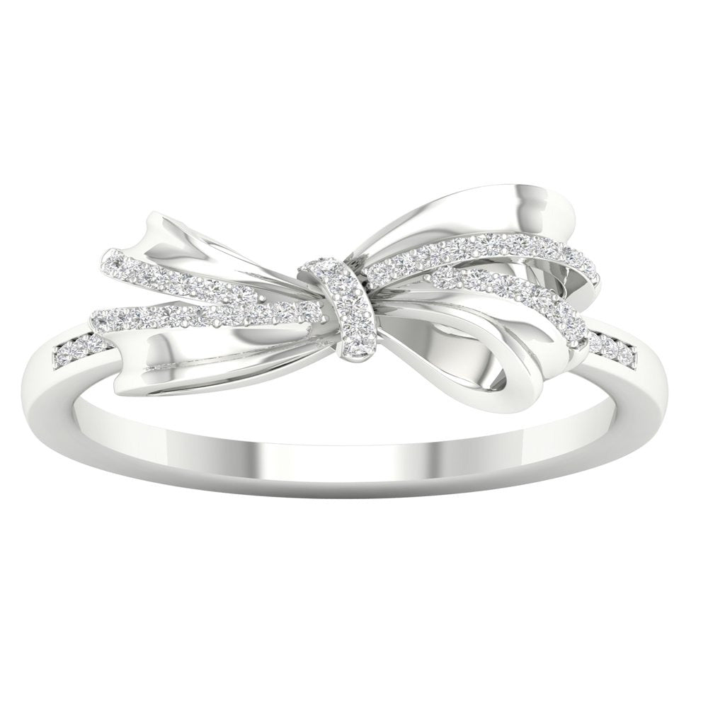 Imperial 1/8Ct TDW Diamond 10K White Gold Knot Ring (H-I, I2)